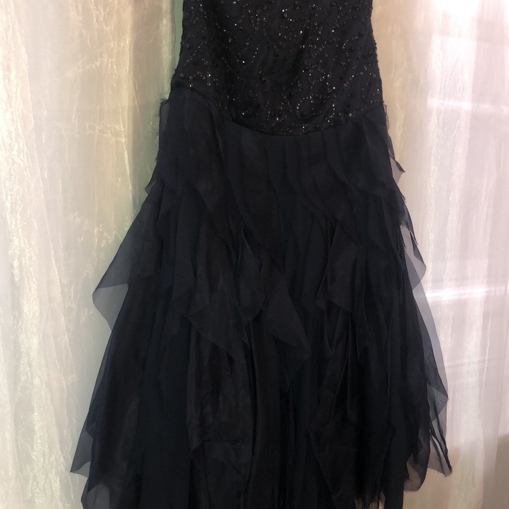 Alice + Olivia Silk Beaded Corset Ruffle Skirt Strapless Mini Fit Flare Dress 6 - Picture 5 of 13